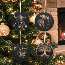 Load image into Gallery viewer, Ornament - Black - Viking - Set of 4