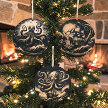 Load image into Gallery viewer, Ornament - Black - Kraken - Set of 3