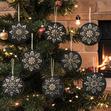 Load image into Gallery viewer, Ornament - Black - Snowflakes - Set of 8