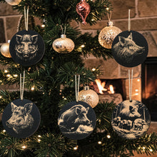 Load image into Gallery viewer, Ornament - Black - Wild Boar - Set of 5