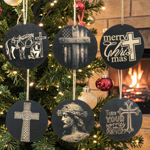 Load image into Gallery viewer, Ornament - Black - Cross - Set of 6