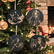 Load image into Gallery viewer, Ornament - Black - Lady Viking - Set of 4