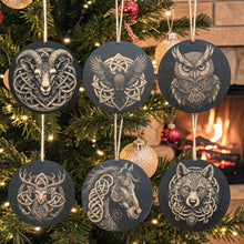 Load image into Gallery viewer, Ornament - Black - Celtic Animals - Set of 6