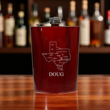 Load image into Gallery viewer, 8oz Flask - Texas with Cities PERSONALIZED