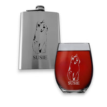 Load image into Gallery viewer, 8oz Flask or 15oz Wine Glass - Kitten - PERSONALIZED