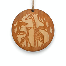 Load image into Gallery viewer, Ornament - Giraffe and Baby - Raw Wood