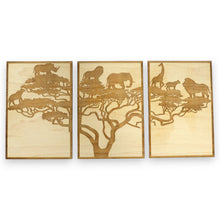 Load image into Gallery viewer, African Triple Art - 3 piece - 17x8 Inches