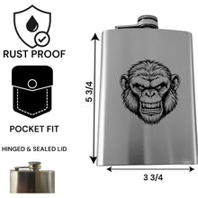 Load image into Gallery viewer, 8oz Flask - Andy the Ape - Stainless Steel