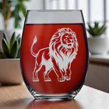 Load image into Gallery viewer, 15oz Stemless Wine Glass - Lion