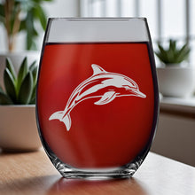 Load image into Gallery viewer, 15oz Stemless Wine Glass - Dolphin