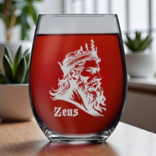 Load image into Gallery viewer, 15oz Stemless Wine Glass - Zeus - God of Thunder