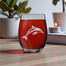 Load image into Gallery viewer, 15oz Stemless Wine Glass - Dolphin