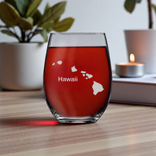Load image into Gallery viewer, 15oz Stemless Wine Glass - Hawaii