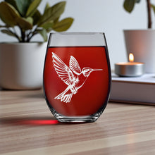 Load image into Gallery viewer, 15oz Stemless Wine Glass - Hummingbird