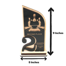 Load image into Gallery viewer, Trophy Award - PERSONALIZED - Bowling - 1st 2nd 3rd Place - 9x5 Inches