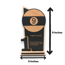 Load image into Gallery viewer, Trophy Award - CUSTOM - 9 Ball - 1st 2nd 3rd Place - 9x5 Inches