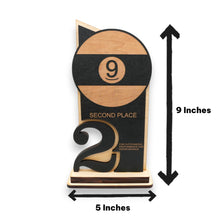Load image into Gallery viewer, Trophy Award - CUSTOM - 9 Ball - 1st 2nd 3rd Place - 9x5 Inches