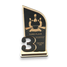 Load image into Gallery viewer, Trophy Award - PERSONALIZED - Bowling - 1st 2nd 3rd Place - 9x5 Inches