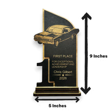 Load image into Gallery viewer, Trophy Award - PERSONALIZED - Car Show - 1st 2nd 3rd Place - 9x5 Inches
