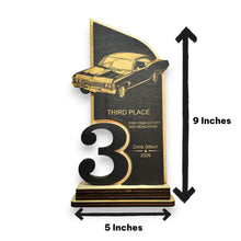 Load image into Gallery viewer, Trophy Award - PERSONALIZED - Car Show - 1st 2nd 3rd Place - 9x5 Inches