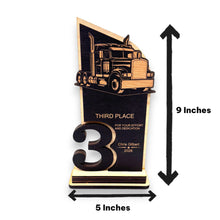 Load image into Gallery viewer, Trophy Award - PERSONALIZED - Big Rig Diesel - 1st 2nd 3rd Place - 9x5 Inches