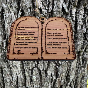 10 Commandments - Cedar Ornament