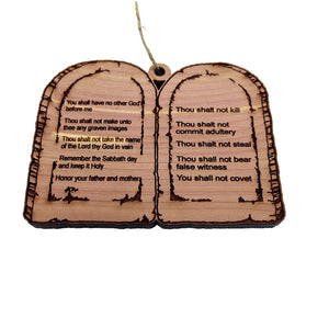 10 Commandments - Cedar Ornament