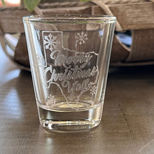 Load image into Gallery viewer, 2oz Texas Merry Christmas Y&#39;all Shotglass LASER