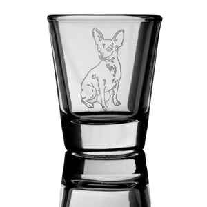 2oz Chihuahua 2 dog puppy Shot Glass