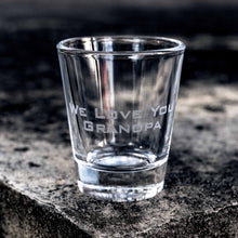 Load image into Gallery viewer, 2oz Custom 2 Line Shot glass PERSONALIZED