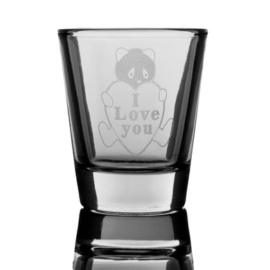2oz I Love You Panda Shot Glass