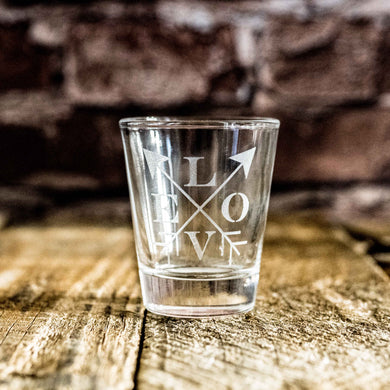 2oz Love Arrows Shot glass