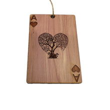 Load image into Gallery viewer, Ace of Hearts Card - Cedar Ornament