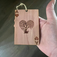 Load image into Gallery viewer, Ace of Hearts Card - Cedar Ornament