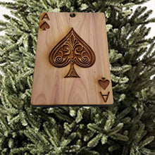 Load image into Gallery viewer, Ace of Spades Card - Cedar Ornament