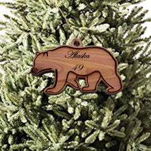 Load image into Gallery viewer, Alaska 49 with Bear - Cedar Ornament