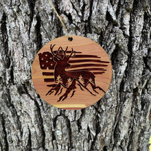 Load image into Gallery viewer, American Deer Flag - Cedar Ornament