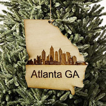 Load image into Gallery viewer, Ornament - Atlanta GA Skyline - Raw Wood Ornament