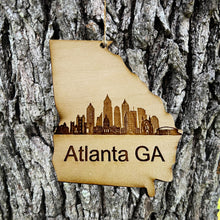 Load image into Gallery viewer, Ornament - Atlanta GA Skyline - Raw Wood Ornament