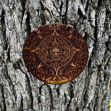 Load image into Gallery viewer, Aztec Mayan Calendar - Cedar Ornament