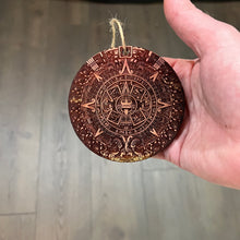 Load image into Gallery viewer, Aztec Mayan Calendar - Cedar Ornament