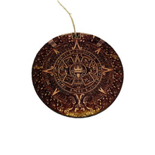 Load image into Gallery viewer, Aztec Mayan Calendar - Cedar Ornament