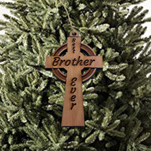 Load image into Gallery viewer, Best Brother Ever Celtic Cross - Cedar Ornament