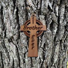 Load image into Gallery viewer, Best Brother Ever Celtic Cross - Cedar Ornament