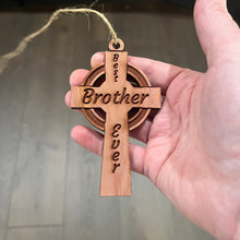 Load image into Gallery viewer, Best Brother Ever Celtic Cross - Cedar Ornament