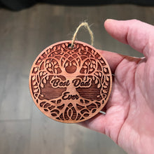 Load image into Gallery viewer, Best Dad Ever Celtic Tree of Life - Cedar Ornament