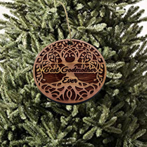 Best Godmother Ever Celtic Tree of Life - Cedar Ornament