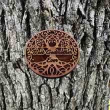 Load image into Gallery viewer, Best Godmother Ever Celtic Tree of Life - Cedar Ornament