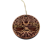 Load image into Gallery viewer, Best Godmother Ever Celtic Tree of Life - Cedar Ornament