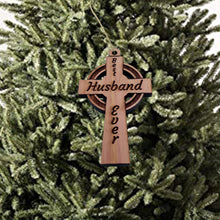 Load image into Gallery viewer, Best Husband Ever Celtic Cross - Cedar Ornament